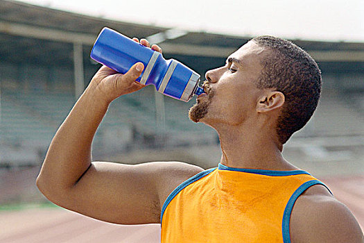运动,男人,饮用水,瓶子