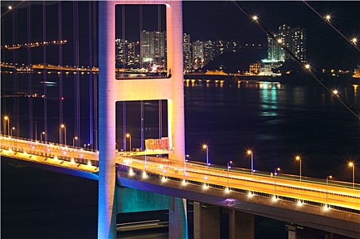漂亮,夜景,桥,香港