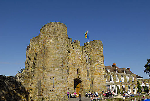 英格兰,肯特郡,游人,享受,阳光,门房,城堡,一个,最好,约会,背影,11世纪