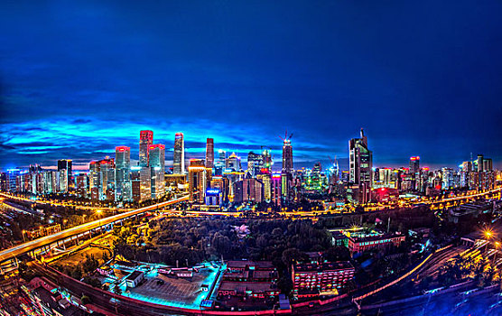 北京国贸cbd宽幅夜景