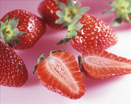 草莓,一个,平分