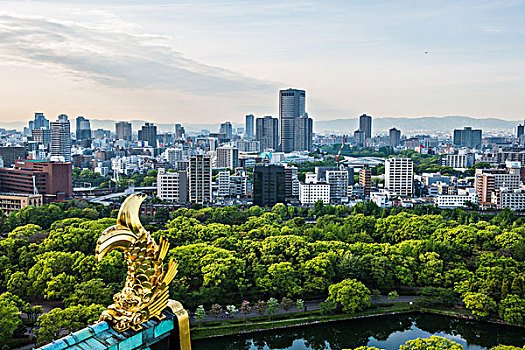 日本大阪城市夜景