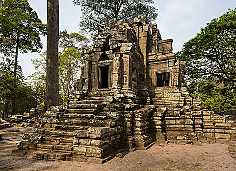 庙宇,入口,吴哥窟,收获,省,柬埔寨,亚洲