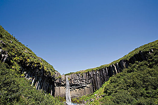 史瓦提瀑布,瀑布,玄武岩,柱子,斯卡夫塔菲尔国家公园,冰岛
