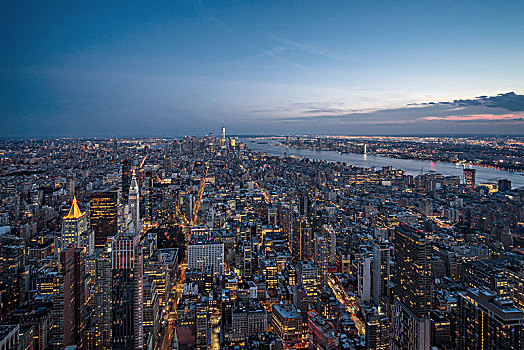 纽约曼哈顿世贸中心夜景