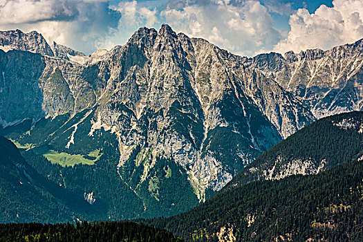 生动,俯视,阿尔卑斯山,锡菲尔,提洛尔,奥地利