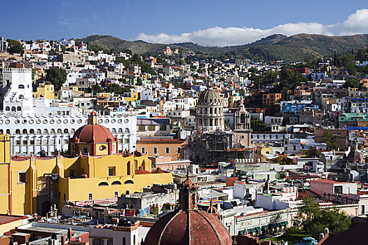 墨西哥,瓜纳华托,城市,黄色,教堂,大教堂,圣母