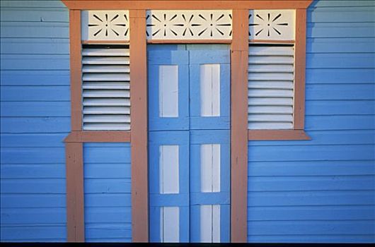 多米尼加共和国,木屋,涂绘,门,特写