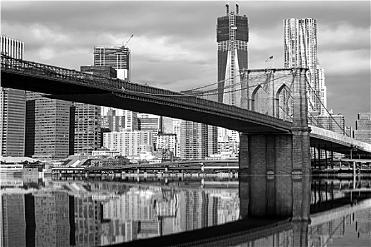 单色调,风景,布鲁克林大桥