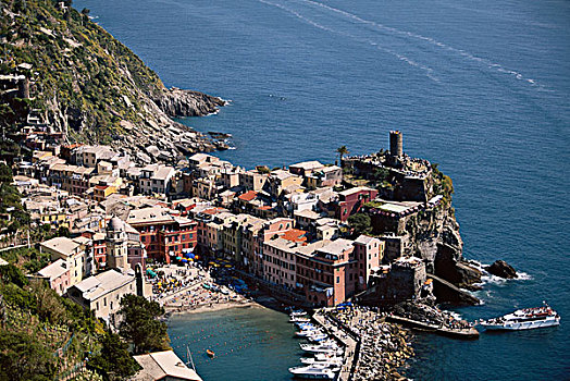 意大利,利古里亚,五渔村,里维埃拉,风景,维纳扎,港口,大幅,尺寸
