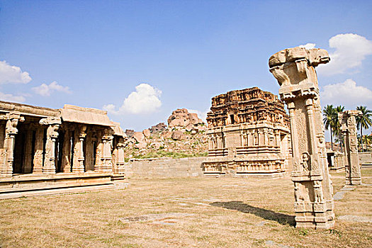 遗址,柱子,庙宇,印度