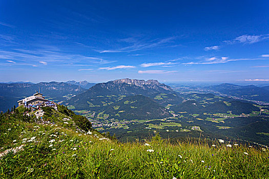 风景,顶峰,窝,山,萨尔茨堡,贝希特斯加登地区,上巴伐利亚,巴伐利亚,德国,欧洲