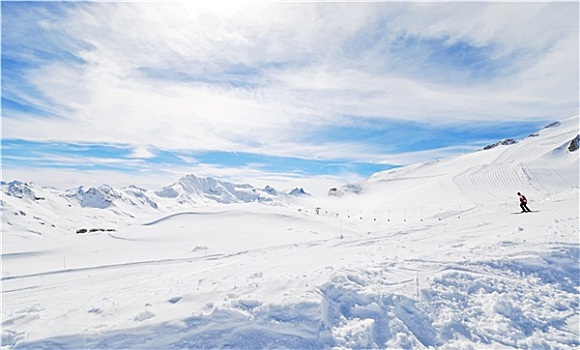 山,滑雪,阿尔卑斯山,区域,法国