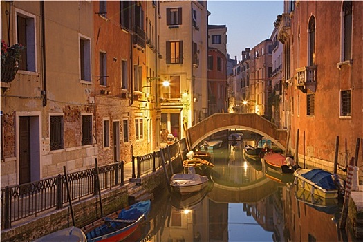 威尼斯,意大利,看,运河,早晨,黃昏
