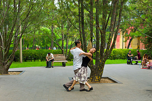跳舞,公园,日坛,北京,中国
