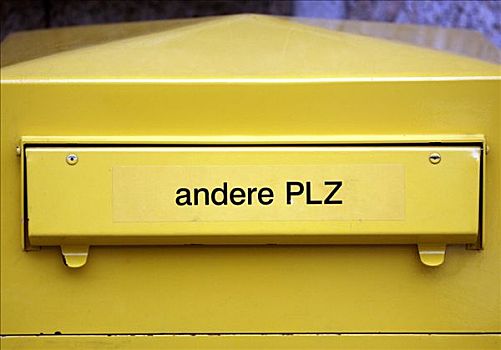 黄色,邮筒,德国邮政