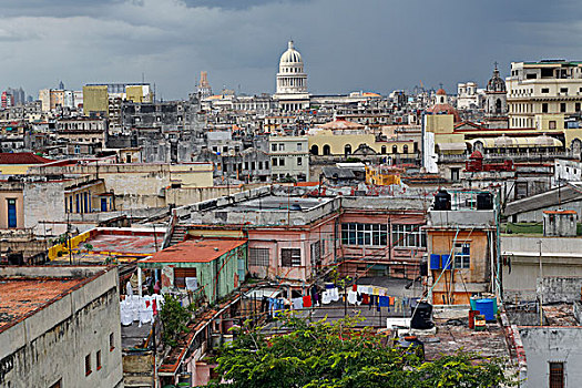 俯视图,国会山,哈瓦那,古巴