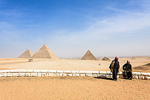 贝多因人,男人,正面,吉萨金字塔,埃及