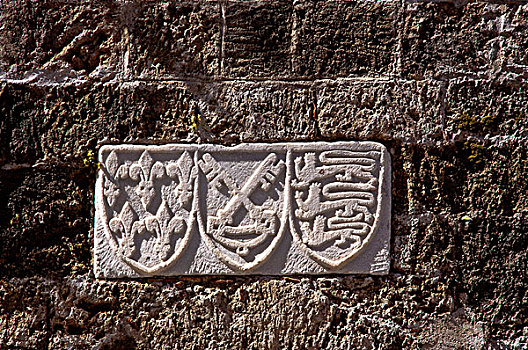 盾徽,教堂,中世纪,街道,城市,罗得斯,希腊,欧洲