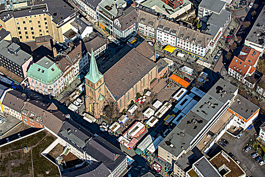 教堂大街,市场,左边,靠近,博特罗普,鲁尔区,北莱茵威斯特伐利亚,德国