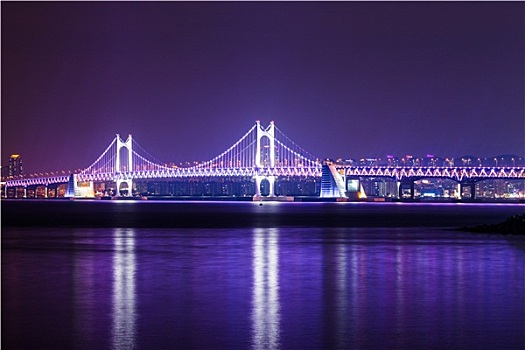 吊桥,釜山,夜晚