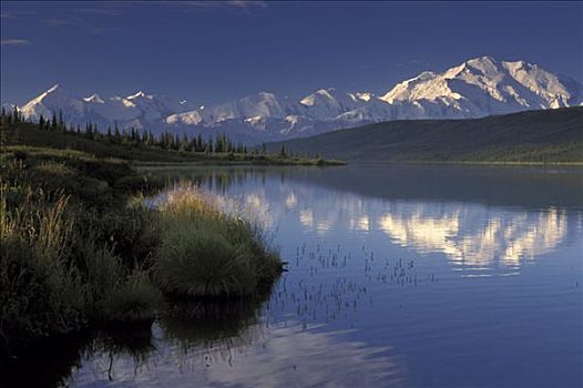 麦金立山,旺湖,德纳里国家公园,阿拉斯加山脉