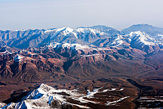 山脊,地形,雪山,群山