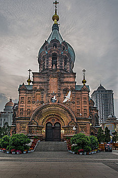 哈尔滨圣索菲亚教堂风光