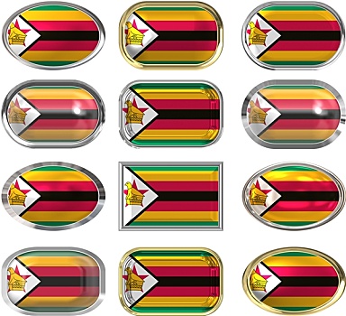 扣,旗帜,津巴布韦