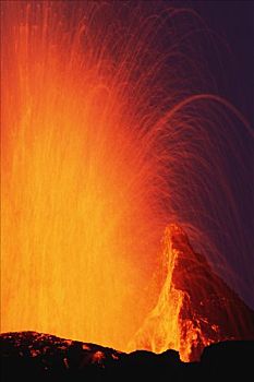 火山爆发,溅污,排列,火山岩,放射状,裂缝,盾状火山,二月,费尔南迪纳岛,加拉帕戈斯群岛,厄瓜多尔