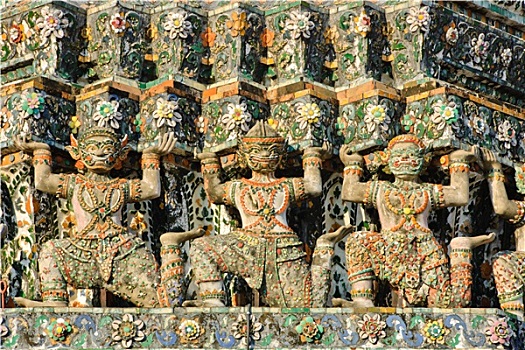 巨大,雕塑,郑王庙,曼谷,泰国