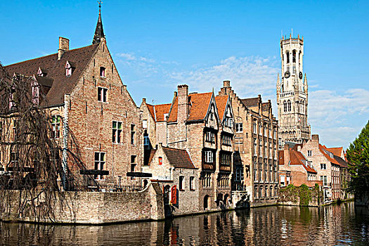 钟楼,历史,中心,布鲁日,世界遗产,比利时,欧洲