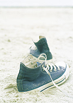 帆布鞋,海滩