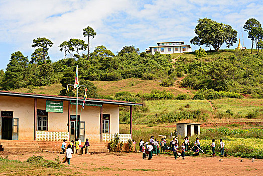 卡劳,学校,园艺,掸邦,缅甸