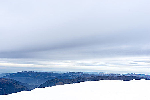 雪景,山,云,天空