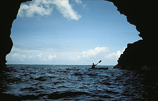 夏威夷,考艾岛,海洋,漂流,洞穴,纳帕利海岸