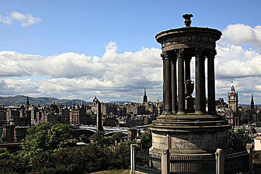 风景,上方,爱丁堡,卡尔顿,山,苏格兰,英国,欧洲