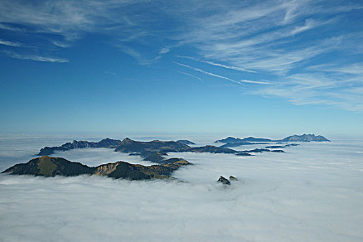 顶峰,entlebuch,高处,层次,雾,山,伯尔尼州,瑞士,欧洲