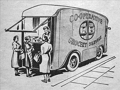 食物杂货,服务,60年代
