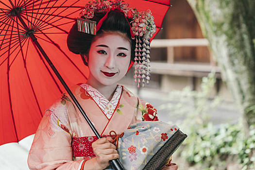 头像,鸾舞伎,艺伎,袛园,街上,京都