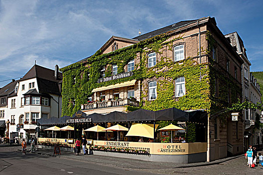 餐馆,摩泽尔河,莱茵兰普法尔茨州,德国,欧洲
