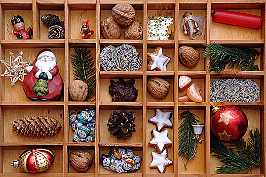 圣诞装饰,甜食,分类盒,格挡