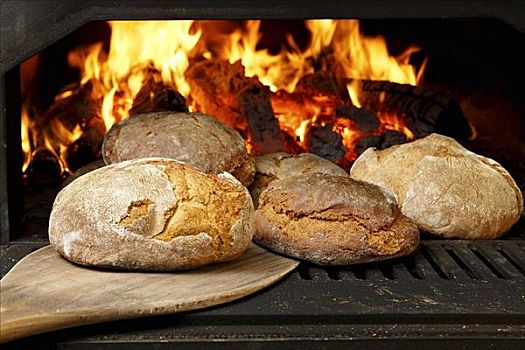 面包,正面,火,烤炉
