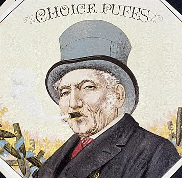 选择,雪茄盒,标签,19世纪