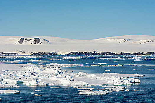挪威,斯瓦尔巴特群岛,海峡,浮冰,地平线