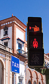 红绿灯,行人,中央车站,西班牙人,城镇,西班牙,欧洲