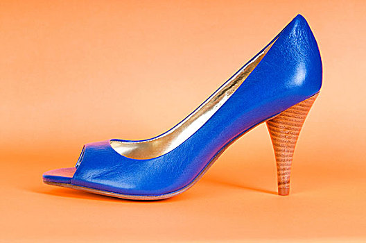 时尚,概念,蓝色,女人,鞋,高跟鞋