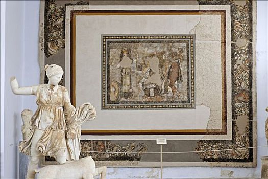 雕塑,镶嵌图案,地面,博物馆,得洛斯,希腊