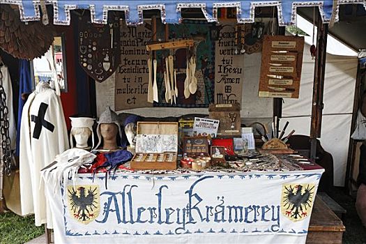 小饰物,店,中世纪,市场,骑士,节日,北莱茵威斯特伐利亚,德国,欧洲