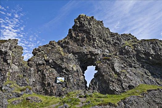 石头,窗户,怪诞,岩石构造,海滩,半岛,冰岛,大西洋